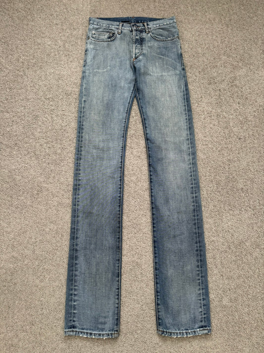 SS08 Dior Homme by Kris Van Assche Light Washed Blue Denim Jeans