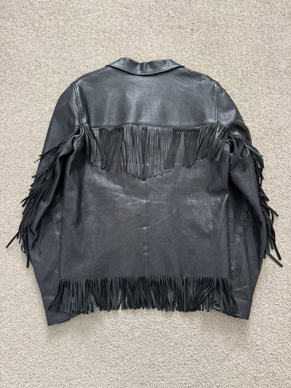 FW13 Saint Laurent by Hedi Slimane Black Fringe Leather Jacket