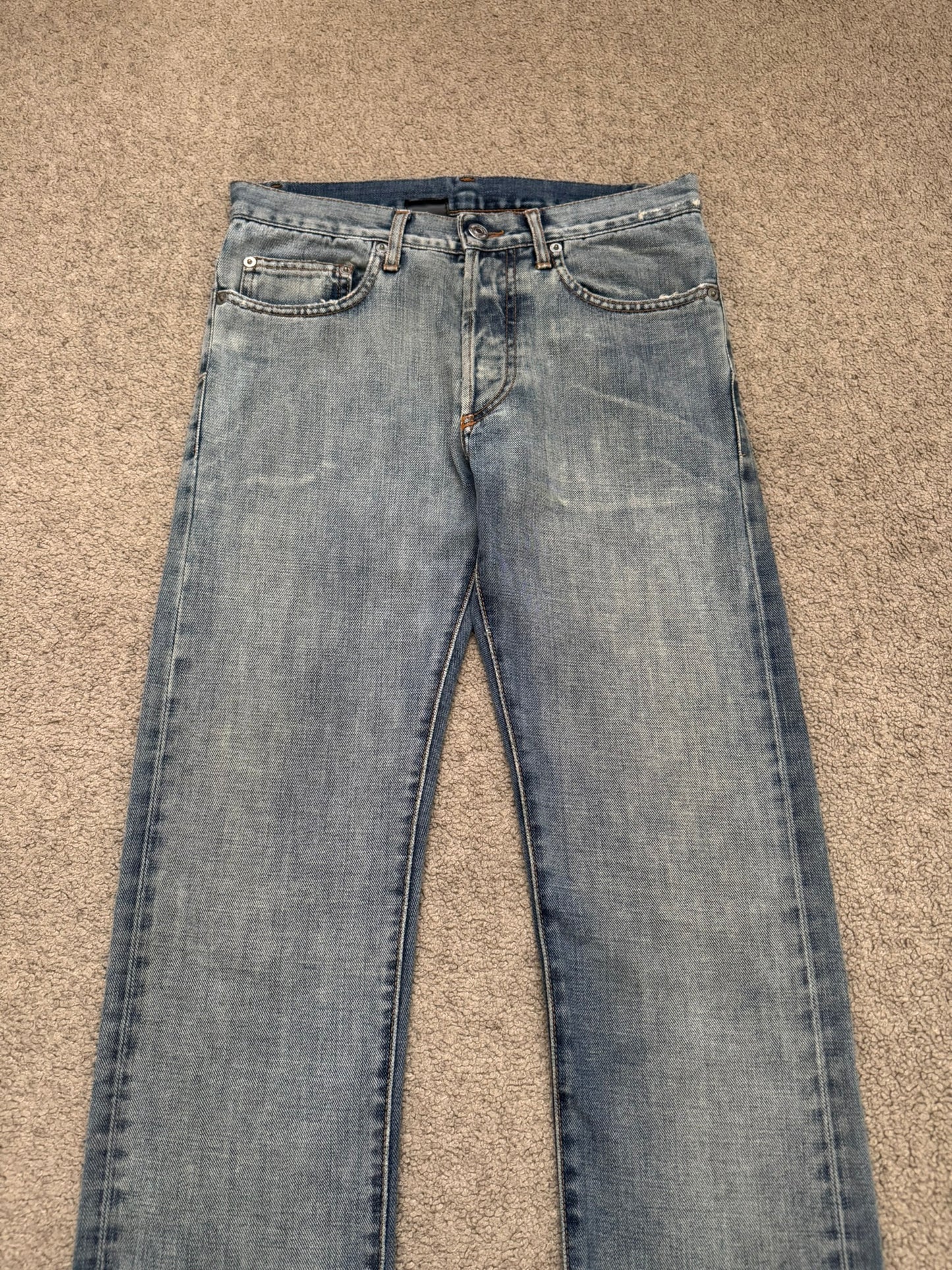 SS08 Dior Homme by Kris Van Assche Light Washed Blue Denim Jeans