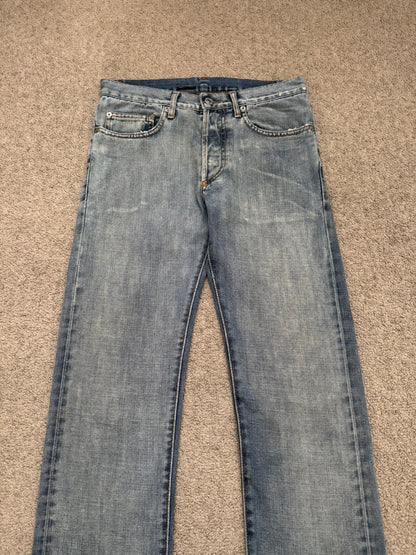 SS08 Dior Homme by Kris Van Assche Light Washed Blue Denim Jeans