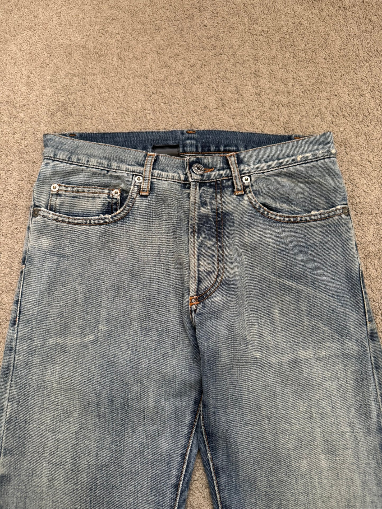 SS08 Dior Homme by Kris Van Assche Light Washed Blue Denim Jeans