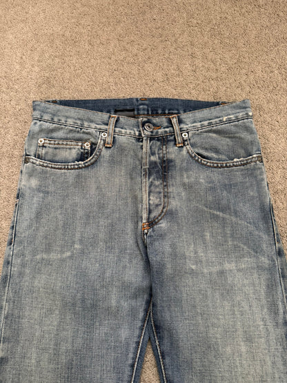 SS08 Dior Homme by Kris Van Assche Light Washed Blue Denim Jeans