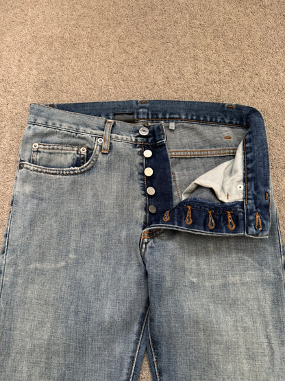 SS08 Dior Homme by Kris Van Assche Light Washed Blue Denim Jeans