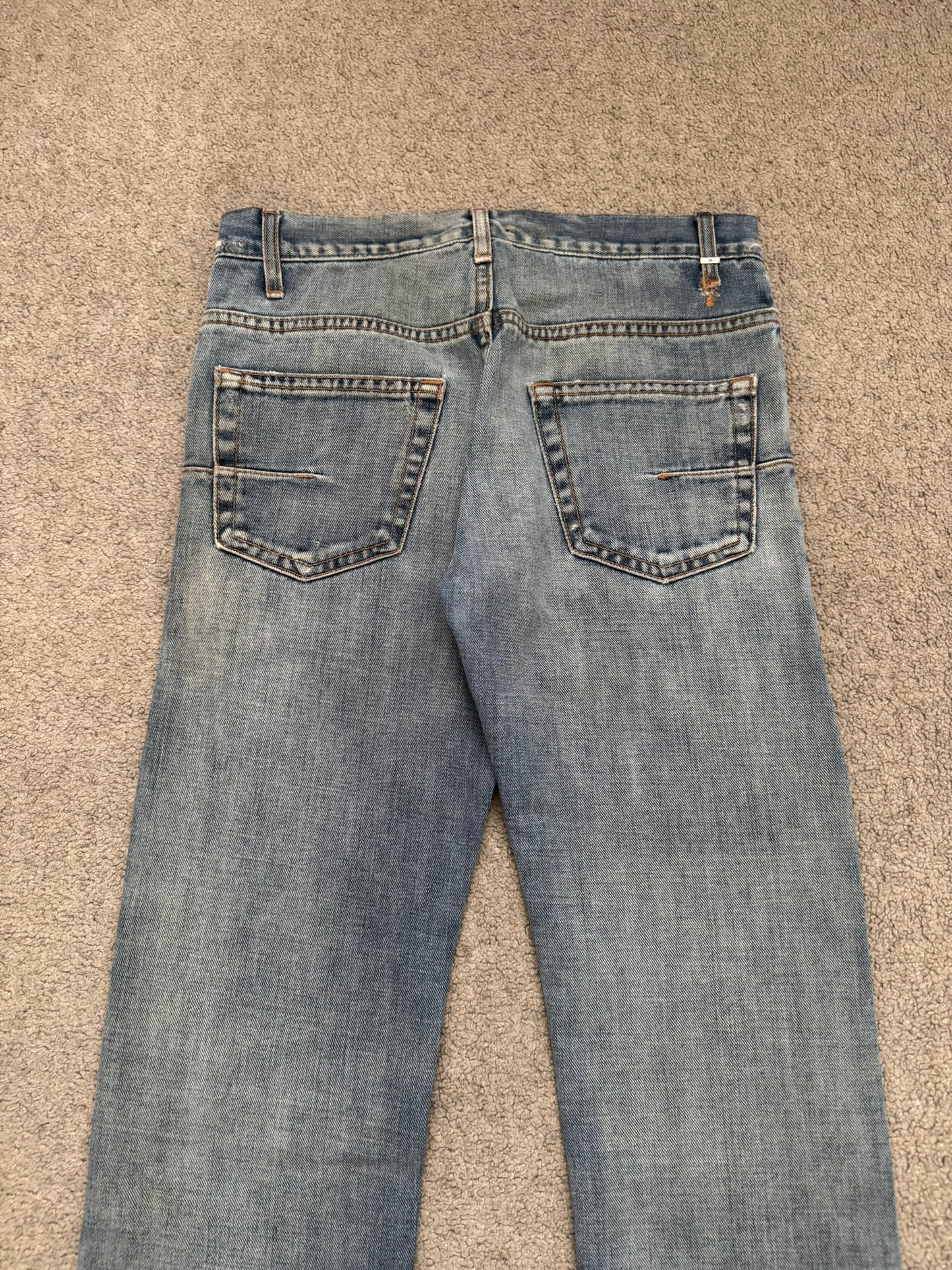 SS08 Dior Homme by Kris Van Assche Light Washed Blue Denim Jeans