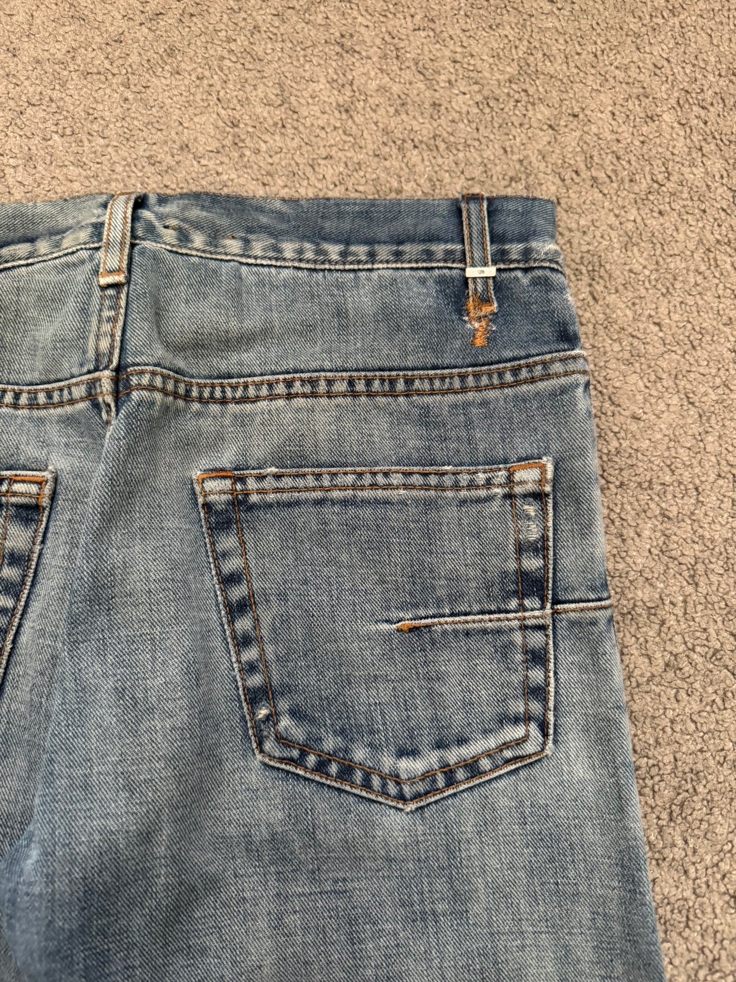 SS08 Dior Homme by Kris Van Assche Light Washed Blue Denim Jeans