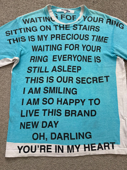 SS02 Junya Watanabe "Darling" Poem Graphic T Shirt