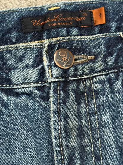 SS05 Undercover "But Beautiful" 60 Distressed Patch Denim Jeans