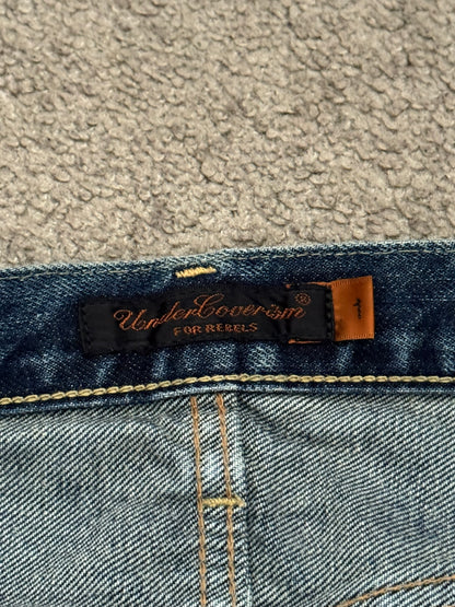 SS05 Undercover "But Beautiful" 60 Distressed Patch Denim Jeans