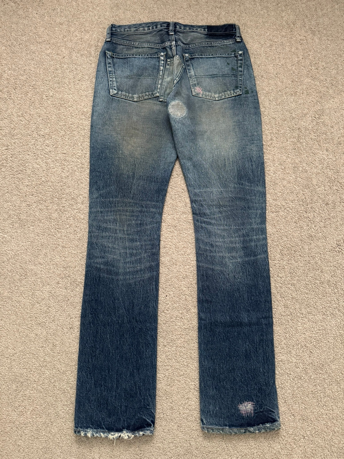 SS05 Undercover "But Beautiful" 60 Distressed Patch Denim Jeans