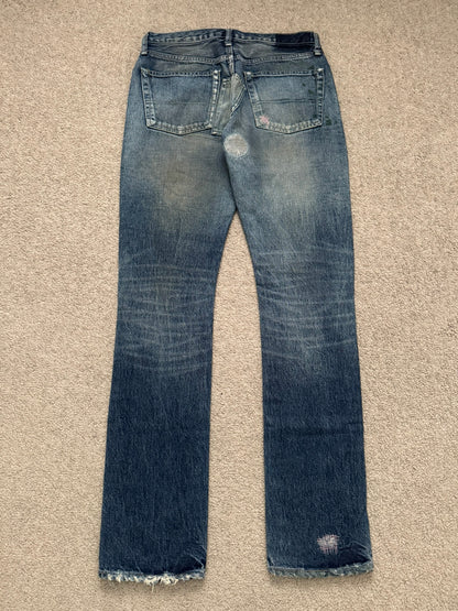 SS05 Undercover "But Beautiful" 60 Distressed Patch Denim Jeans