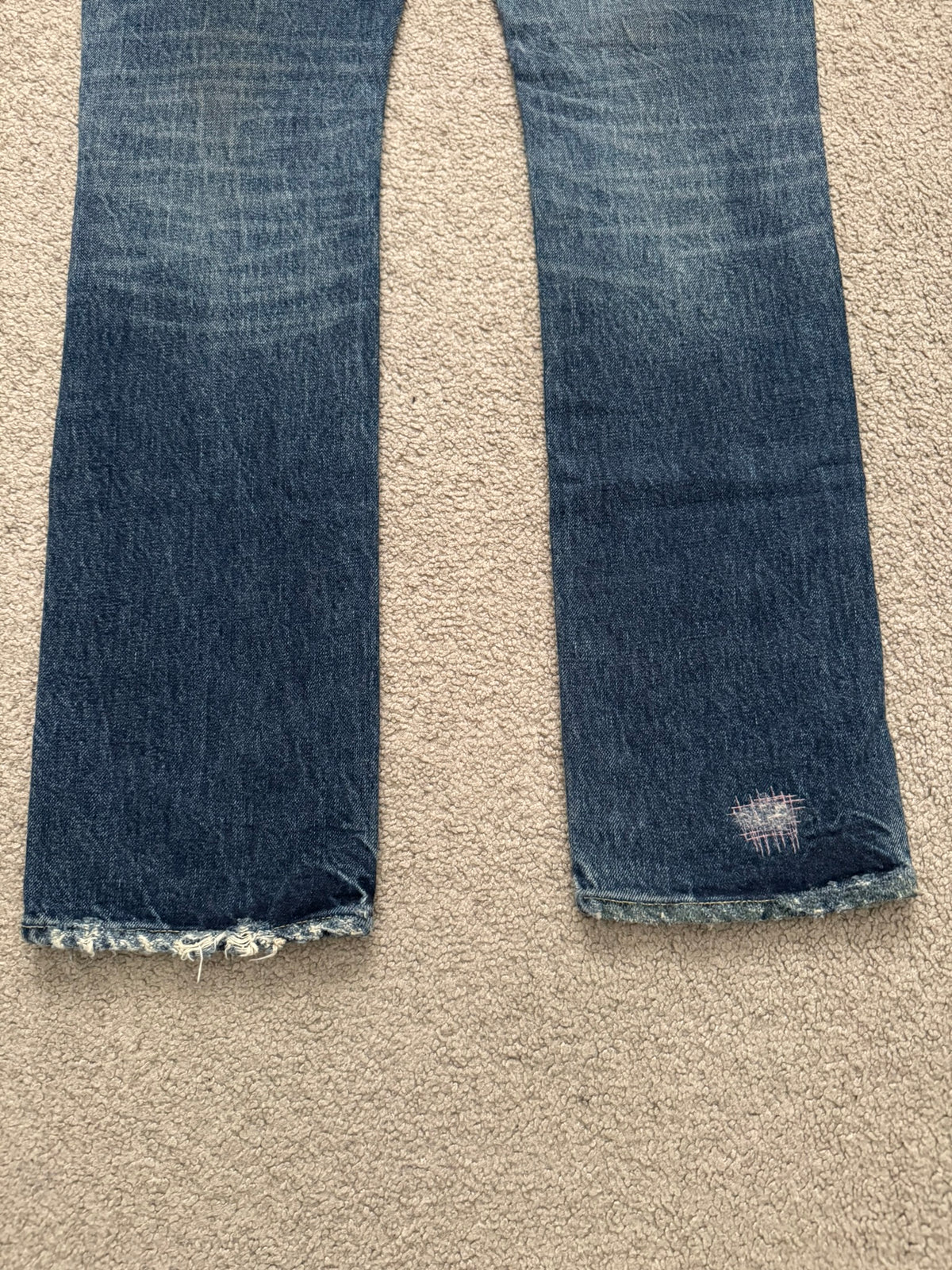 SS05 Undercover "But Beautiful" 60 Distressed Patch Denim Jeans