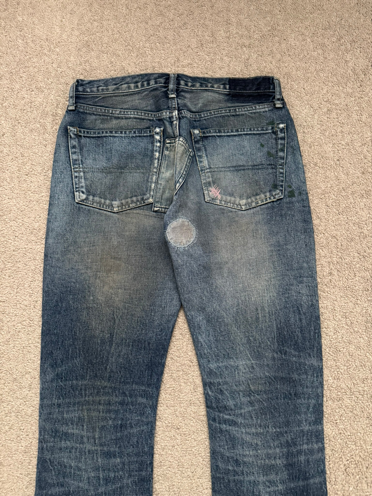 SS05 Undercover "But Beautiful" 60 Distressed Patch Denim Jeans