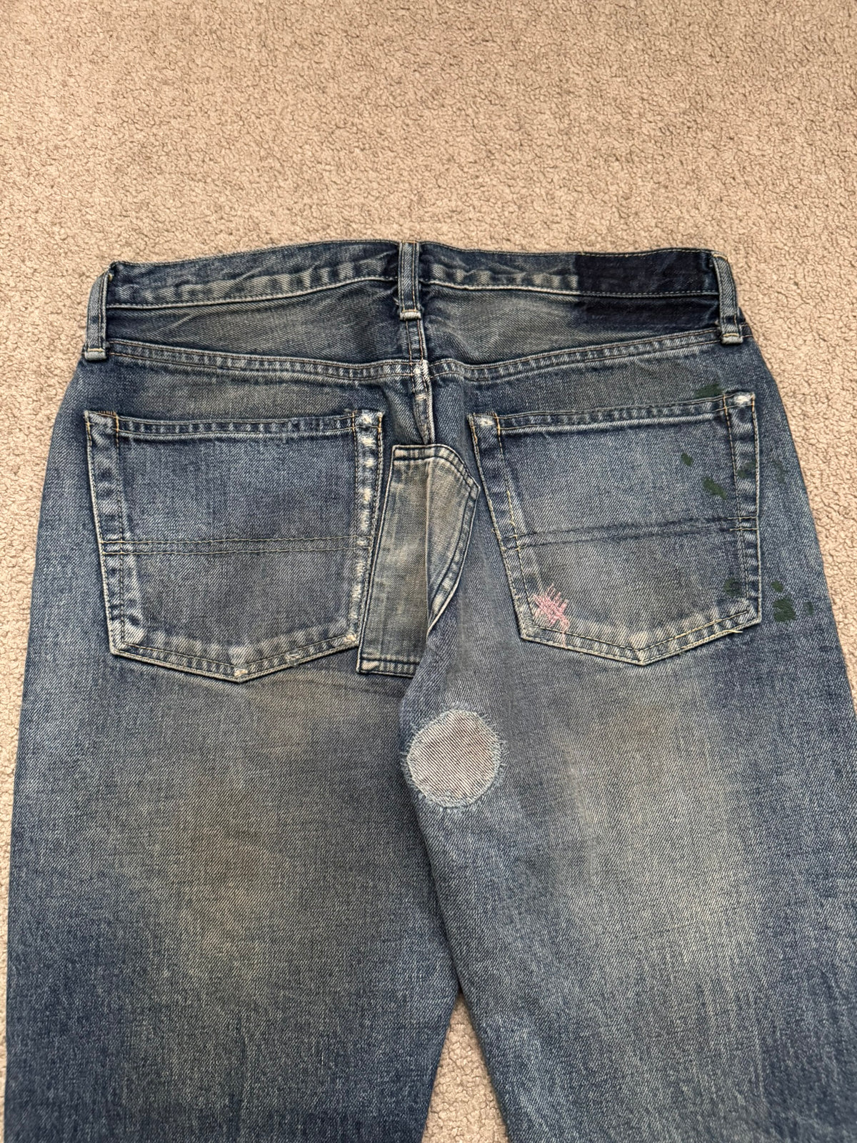 SS05 Undercover "But Beautiful" 60 Distressed Patch Denim Jeans