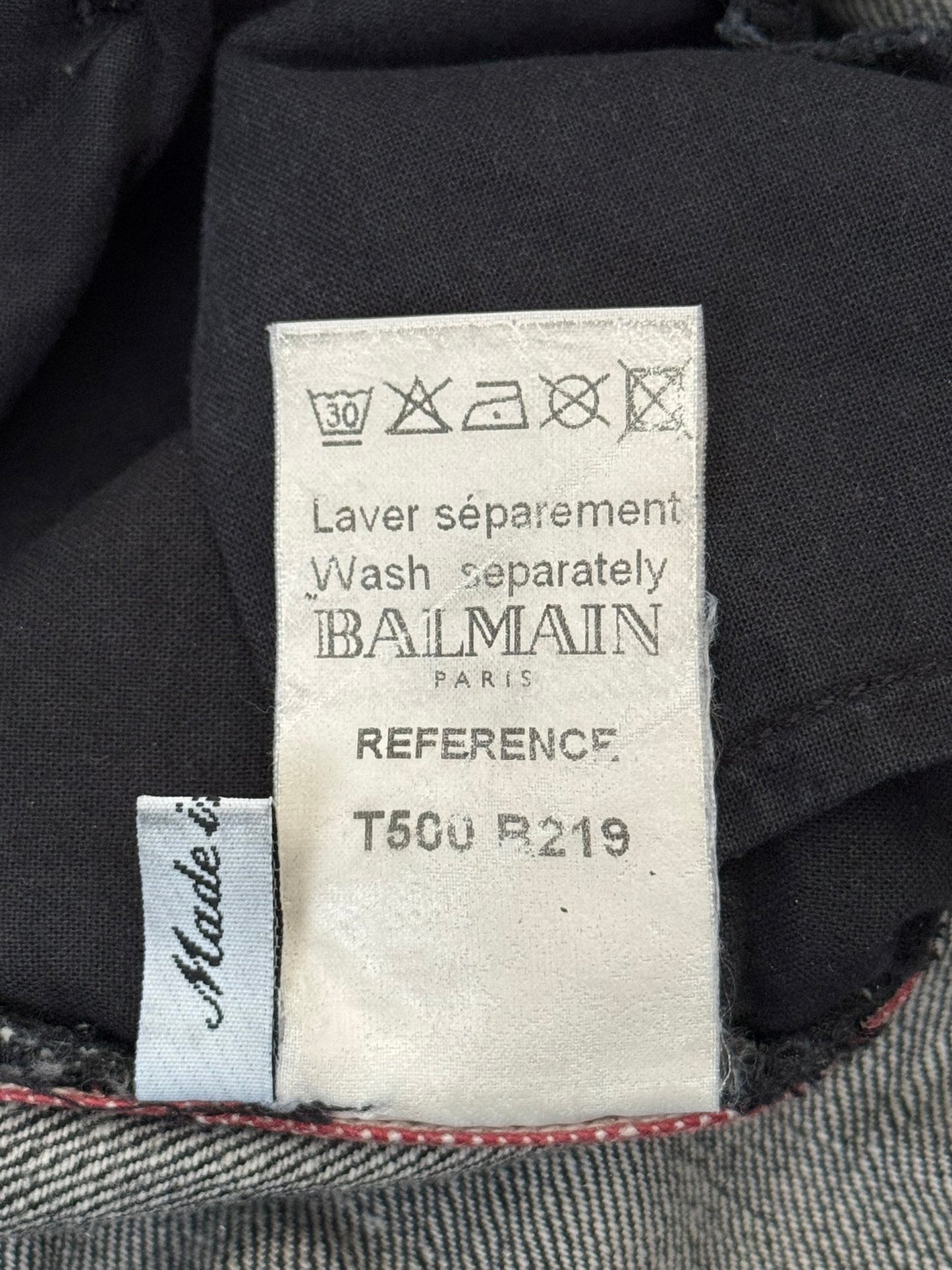 SS11 Balmain by Christophe Decarnin Eagle Coin Zip Biker Denim Jeans