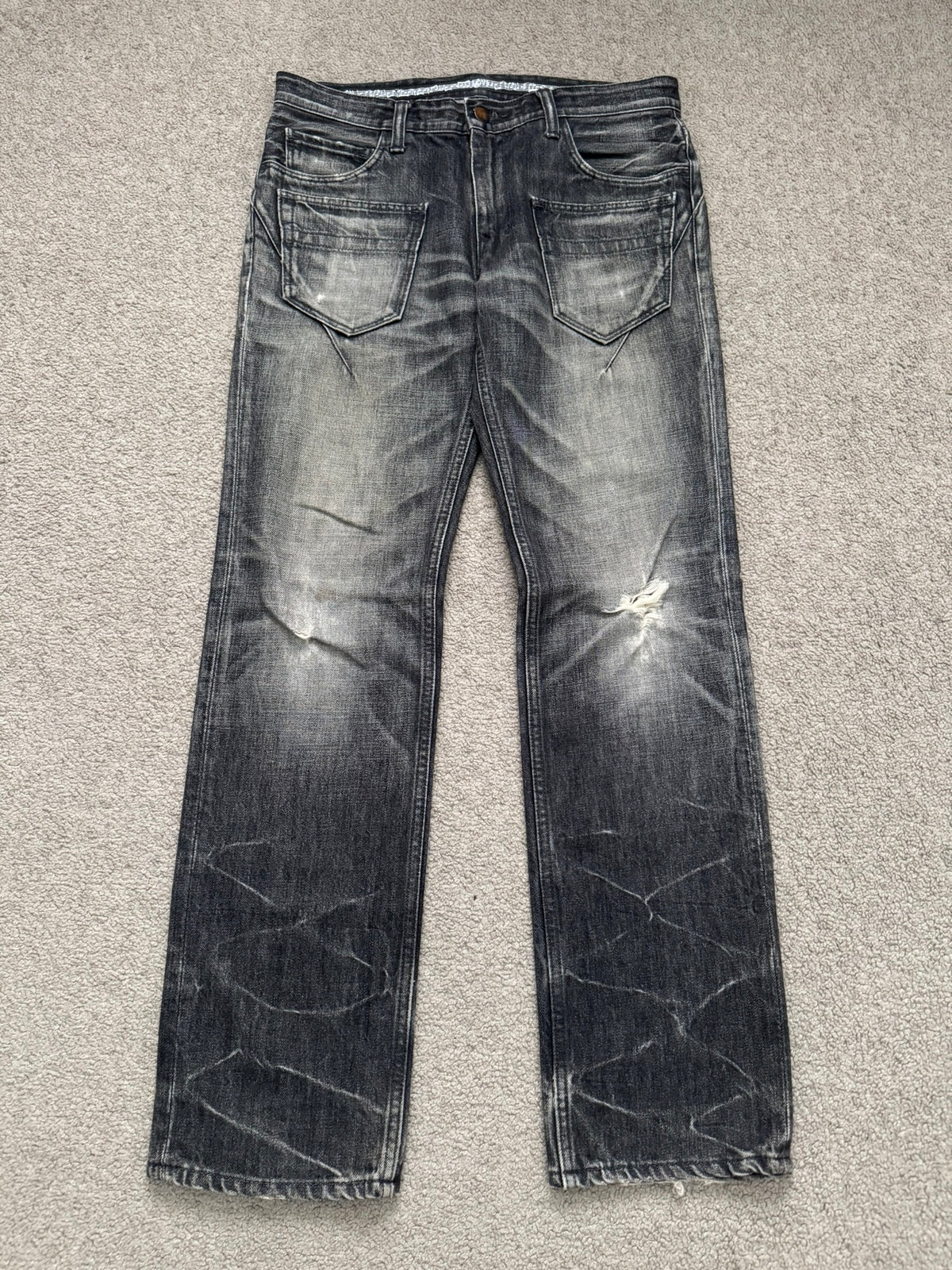 AW07 Number (N)ine Front Pocket Crying Heart Pain Denim Jeans