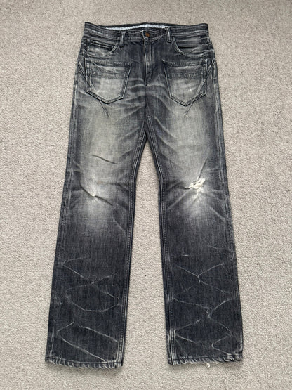 AW07 Number (N)ine Front Pocket Crying Heart Pain Denim Jeans