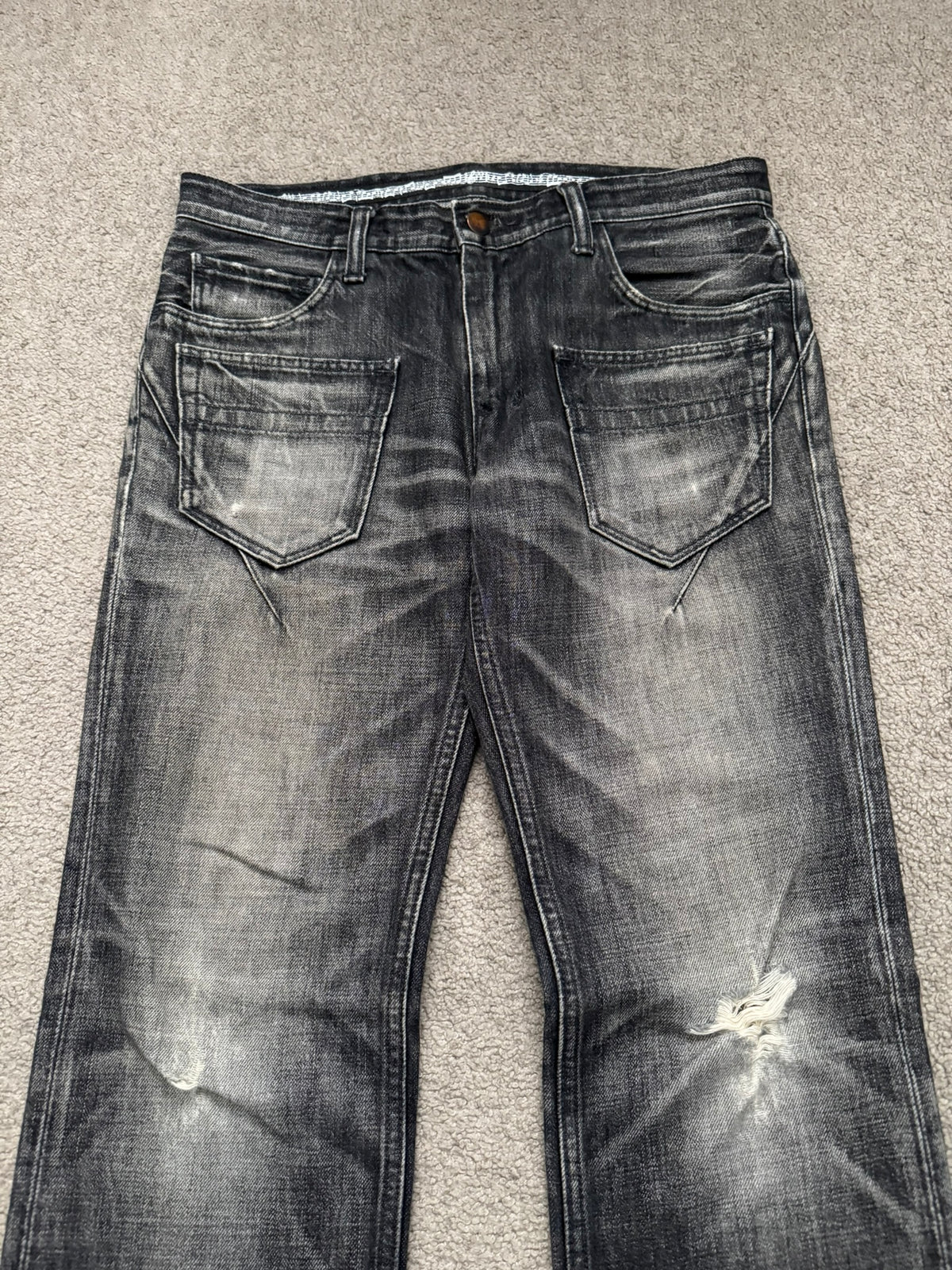 AW07 Number (N)ine Front Pocket Crying Heart Pain Denim Jeans