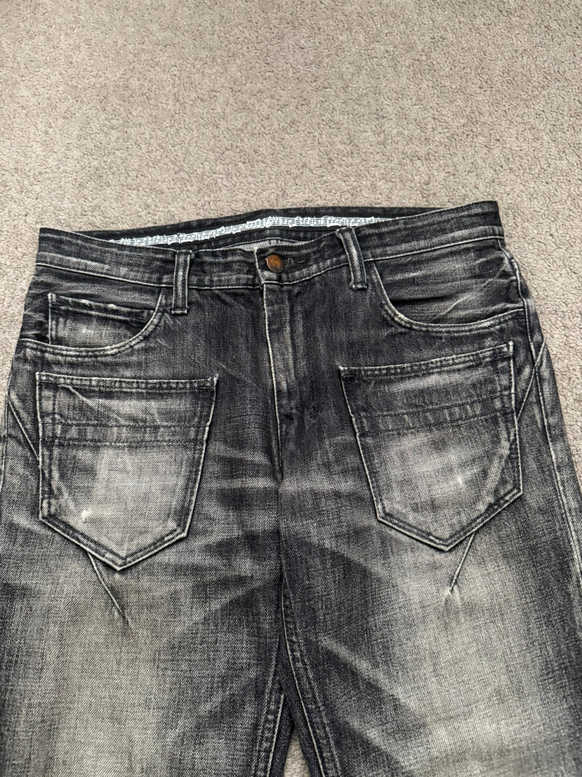 AW07 Number (N)ine Front Pocket Crying Heart Pain Denim Jeans