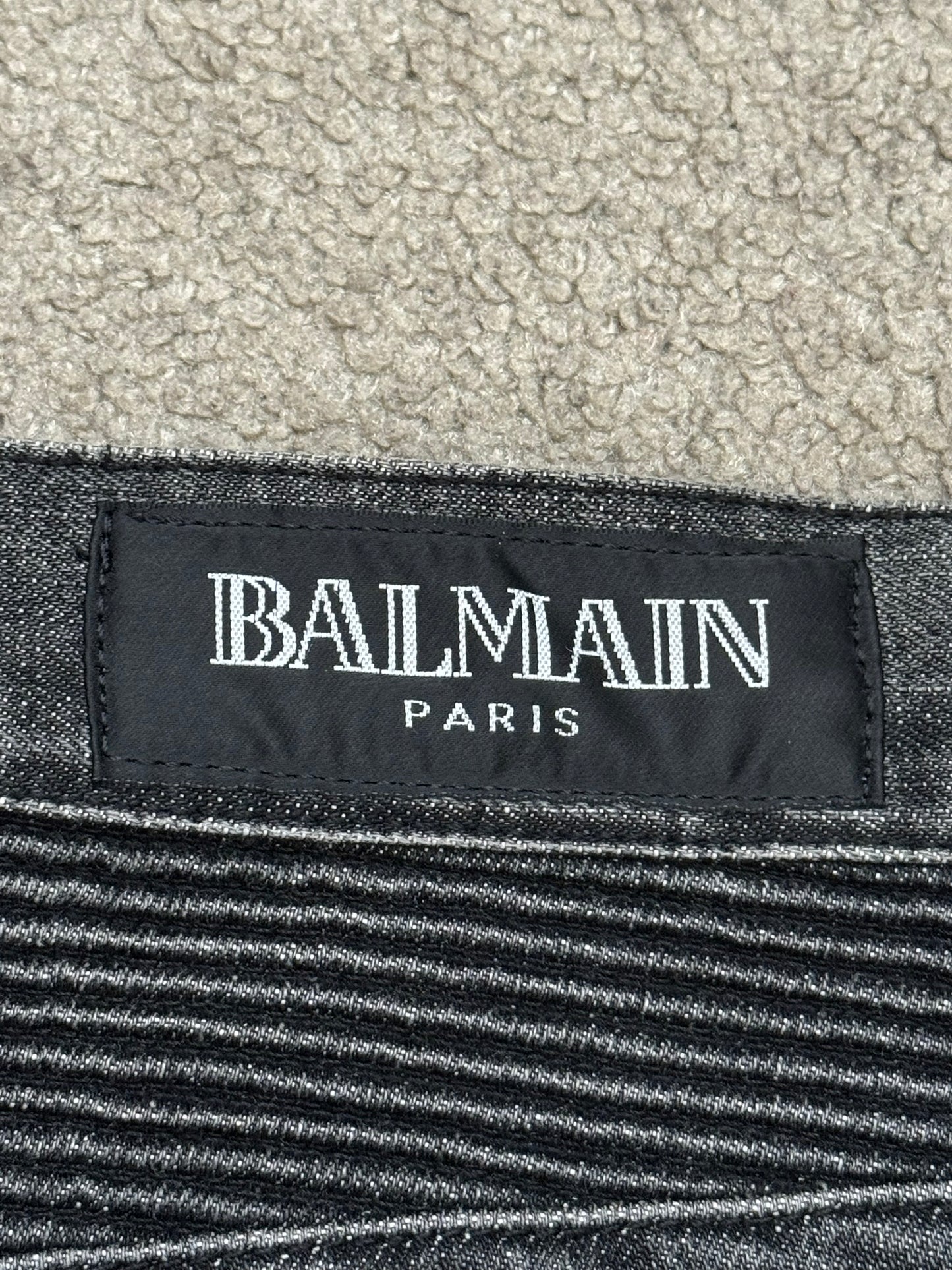 SS11 Balmain by Christophe Decarnin Eagle Coin Zip Biker Denim Jeans