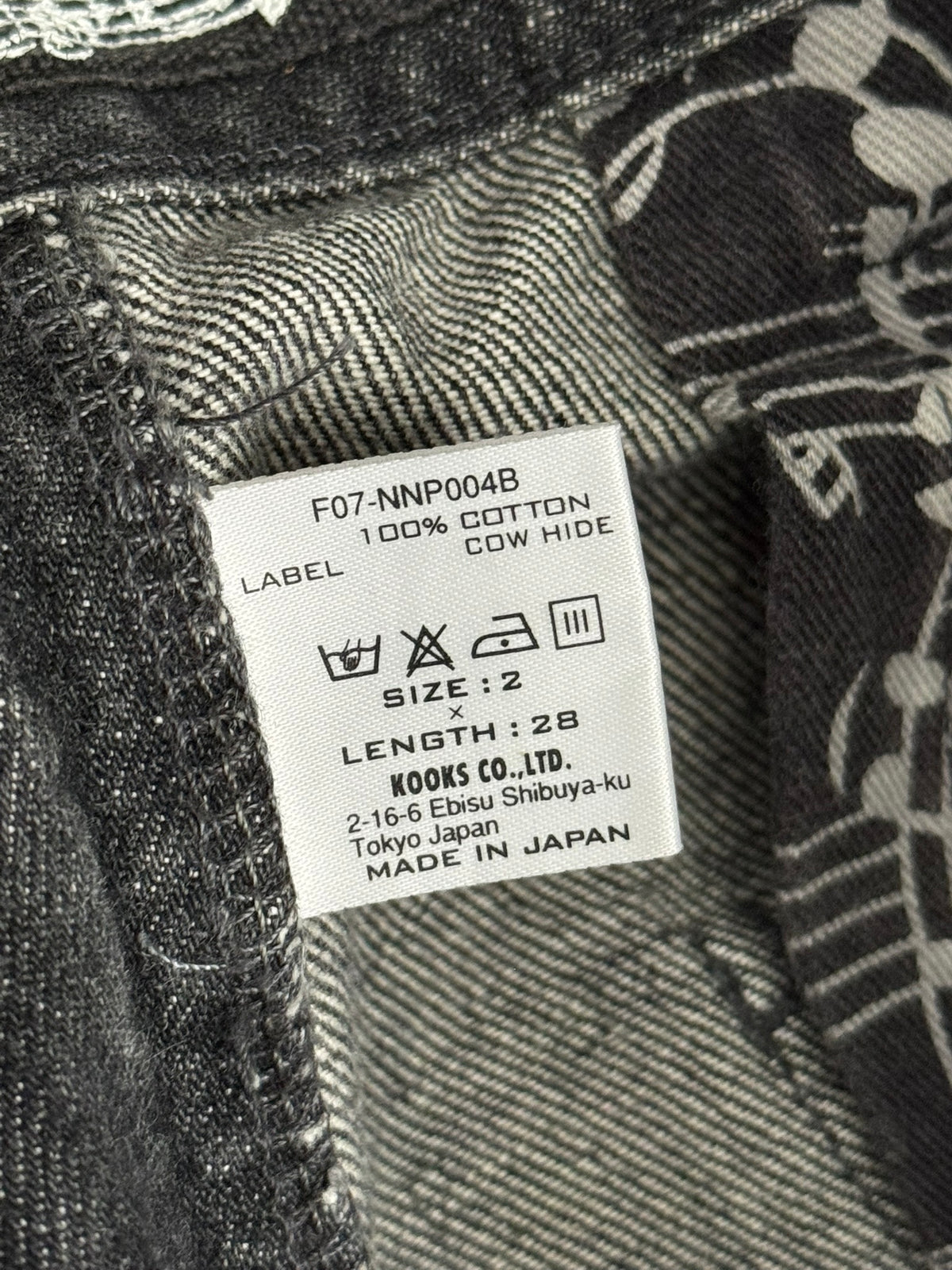 AW07 Number (N)ine Front Pocket Crying Heart Pain Denim Jeans