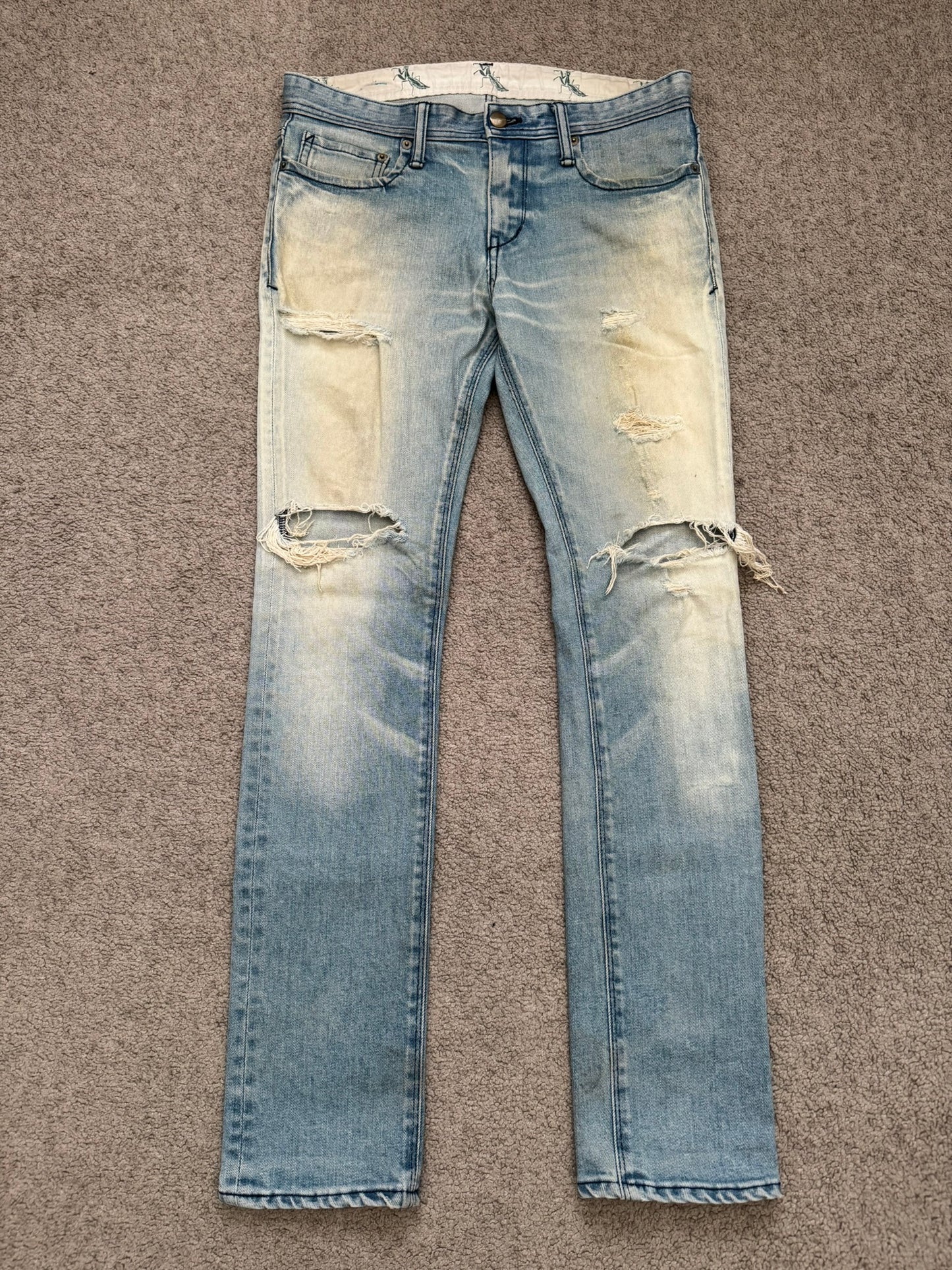 Phenomenon Distressed Crash Logo Pocket Denim Jeans