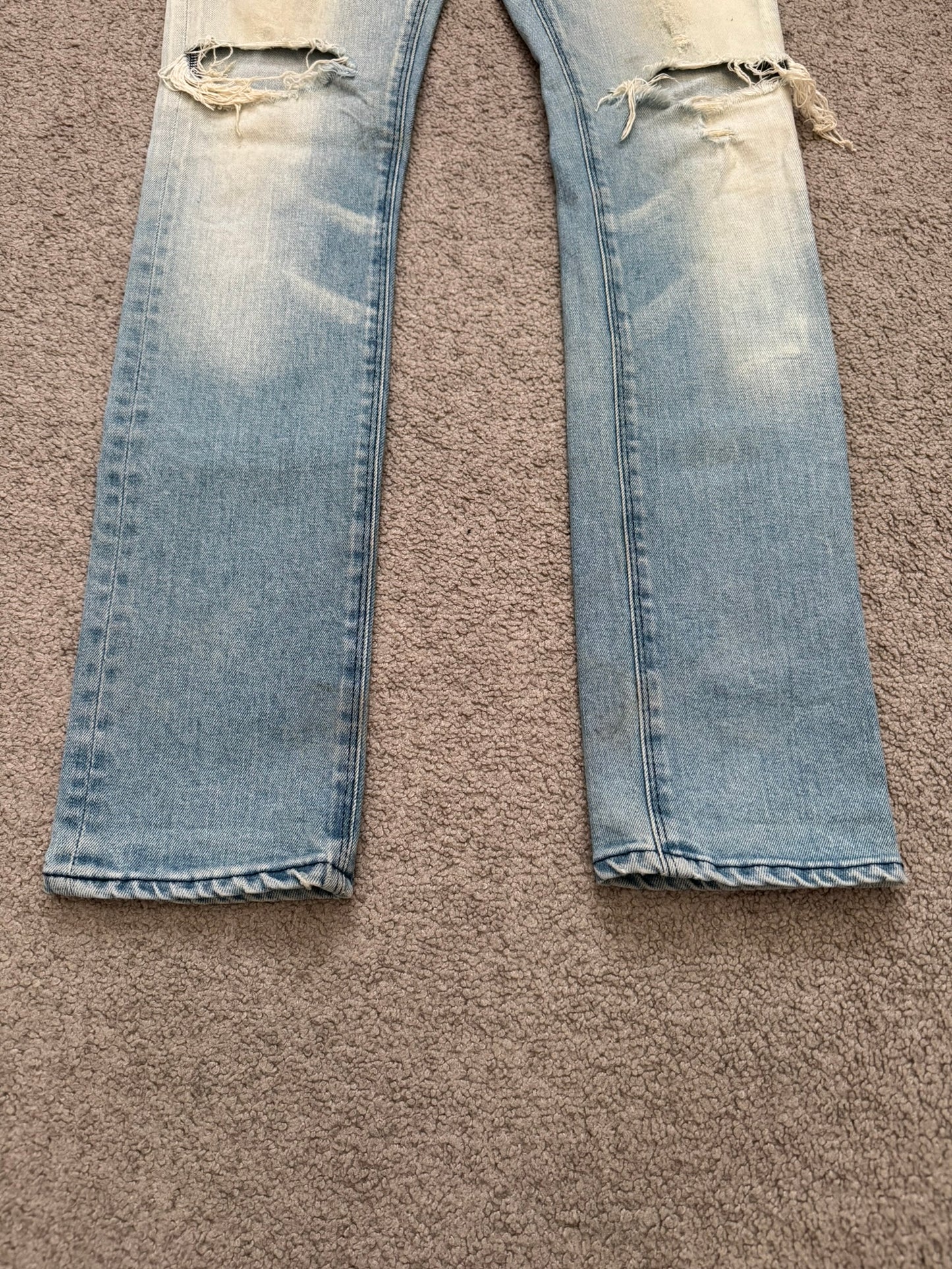 Phenomenon Distressed Crash Logo Pocket Denim Jeans