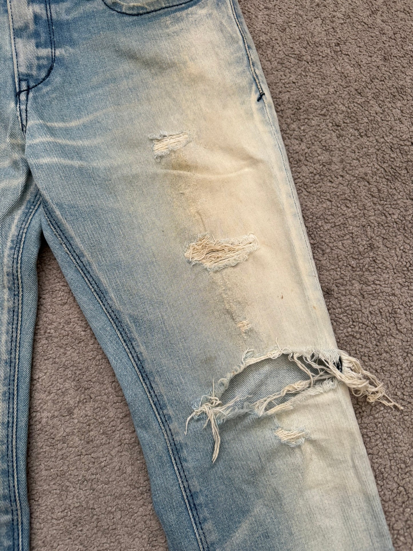 Phenomenon Distressed Crash Logo Pocket Denim Jeans