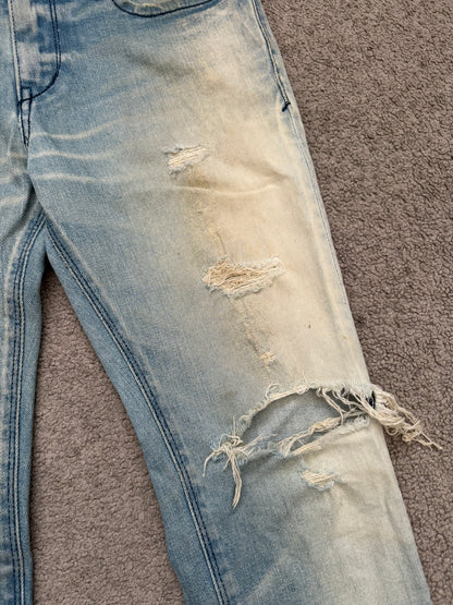 Phenomenon Distressed Crash Logo Pocket Denim Jeans