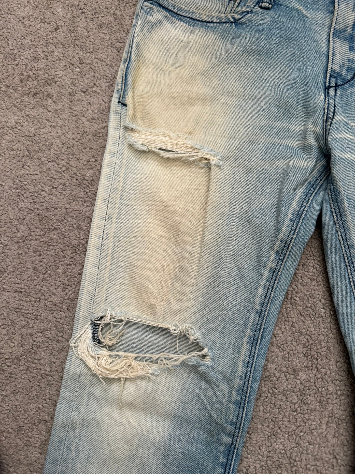 Phenomenon Distressed Crash Logo Pocket Denim Jeans