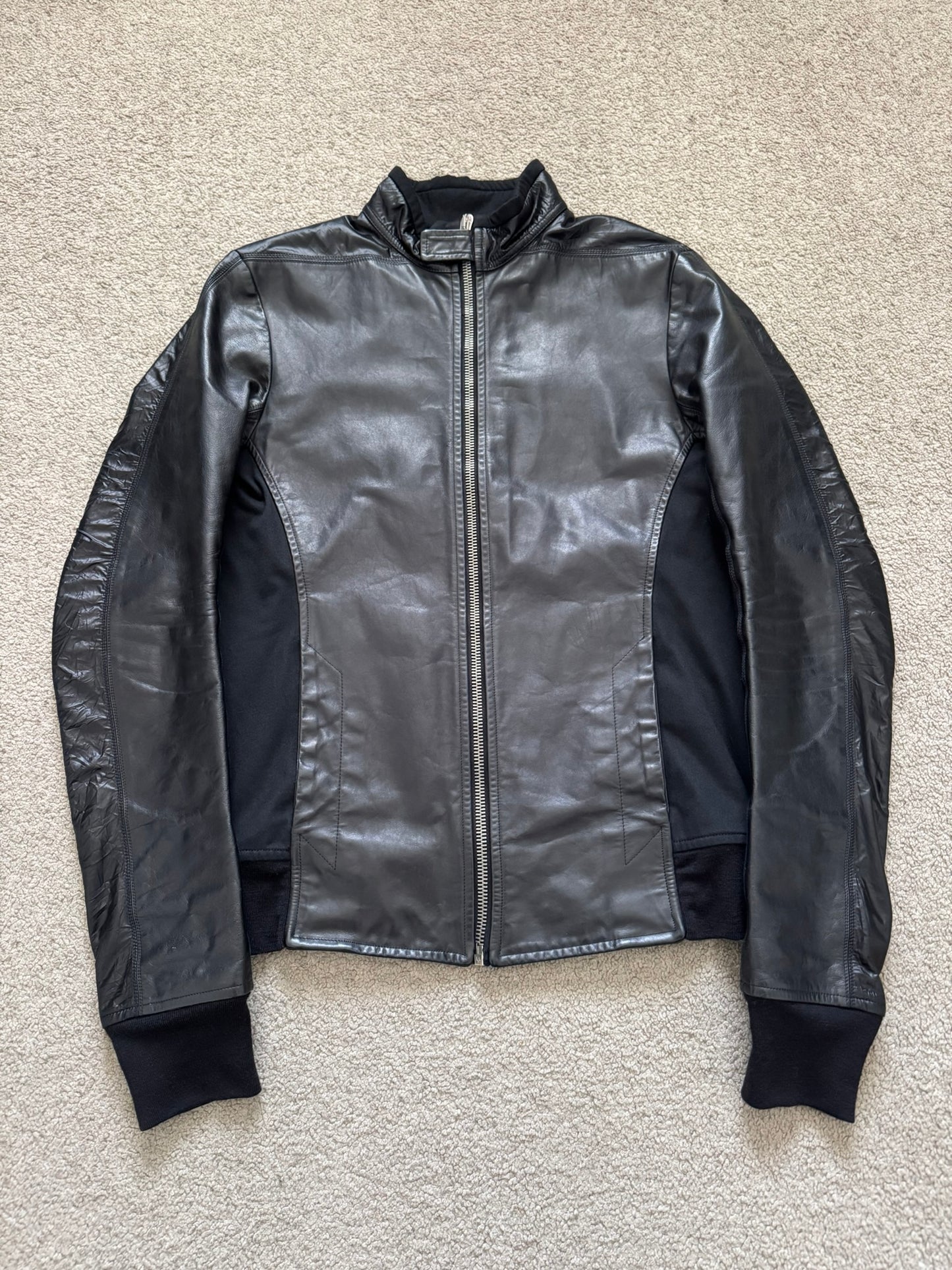 SS10 Rick Owens Mainline "Release" Hybrid Nylon Leather Jacket