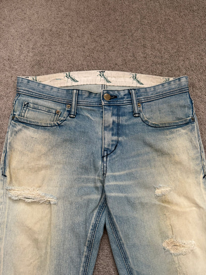 Phenomenon Distressed Crash Logo Pocket Denim Jeans