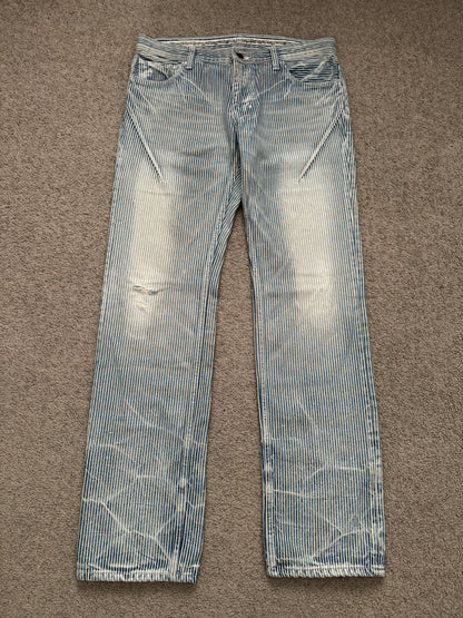 SS08 Number (N)ine Mudwash Hickory Striped Denim Jeans