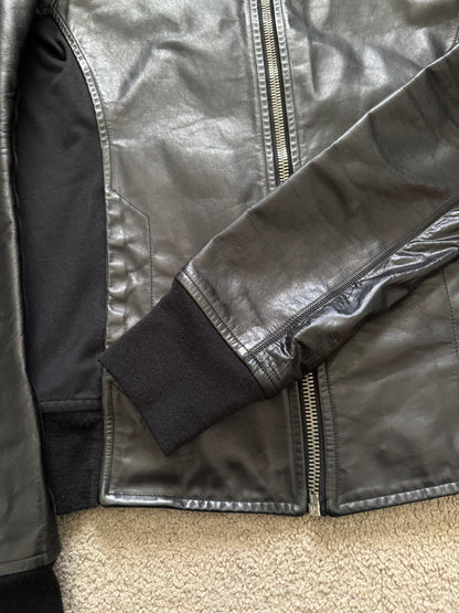 SS10 Rick Owens Mainline "Release" Hybrid Nylon Leather Jacket