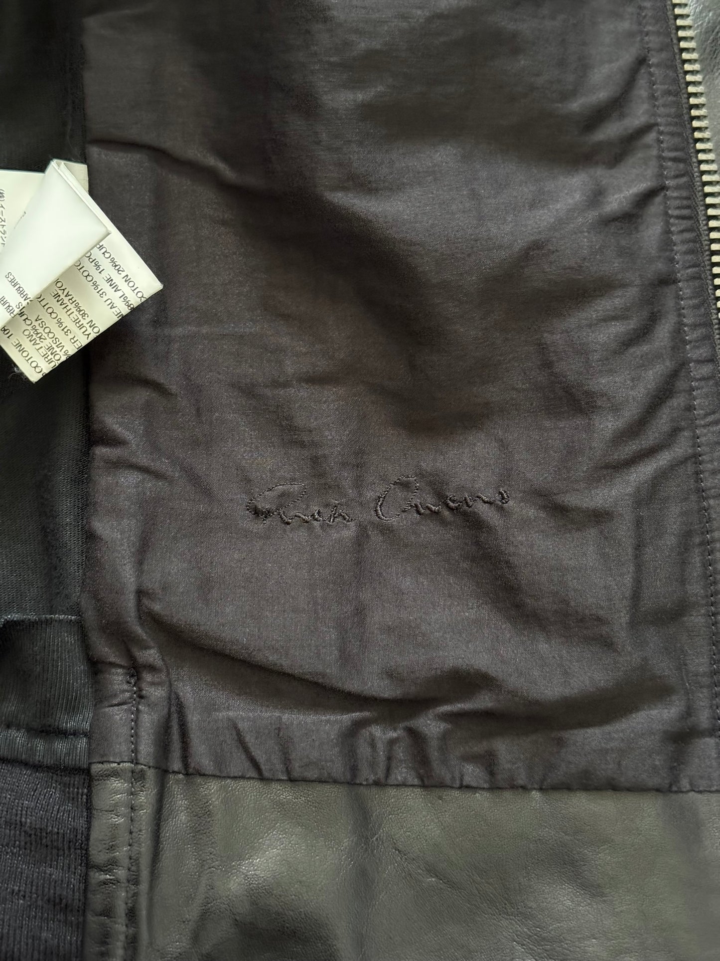 SS10 Rick Owens Mainline "Release" Hybrid Nylon Leather Jacket