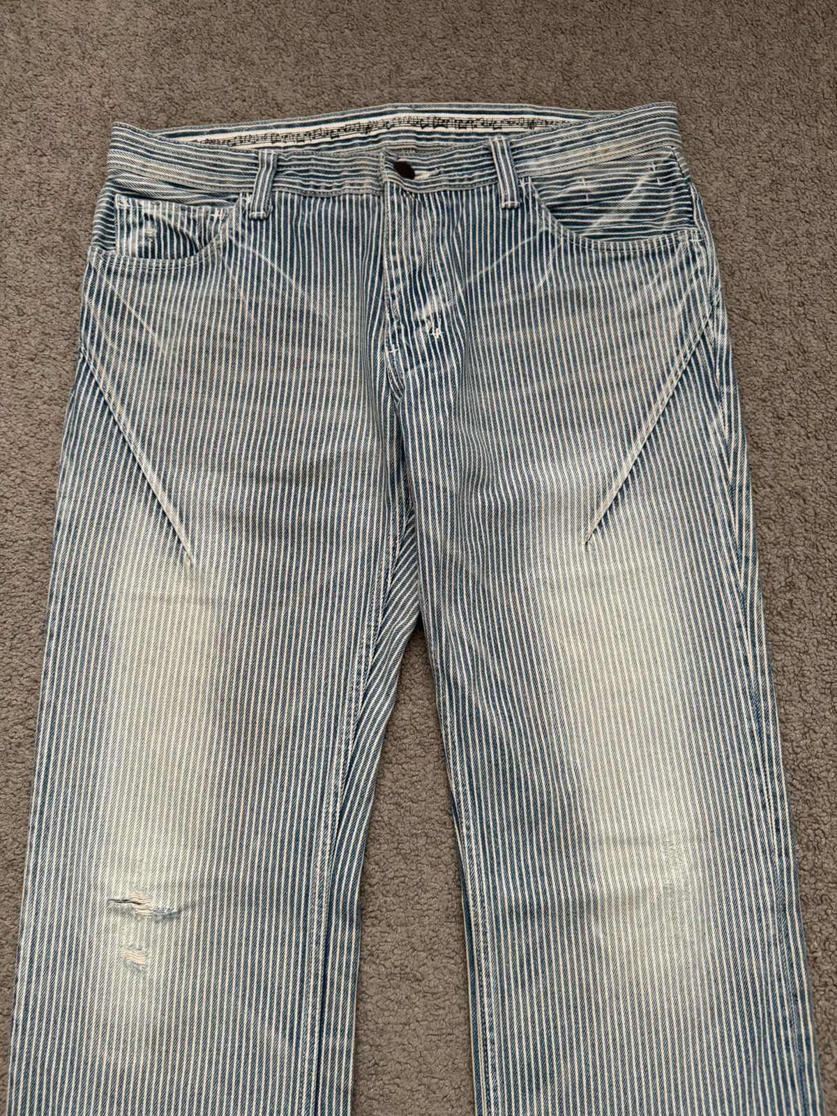 SS08 Number (N)ine Mudwash Hickory Striped Denim Jeans