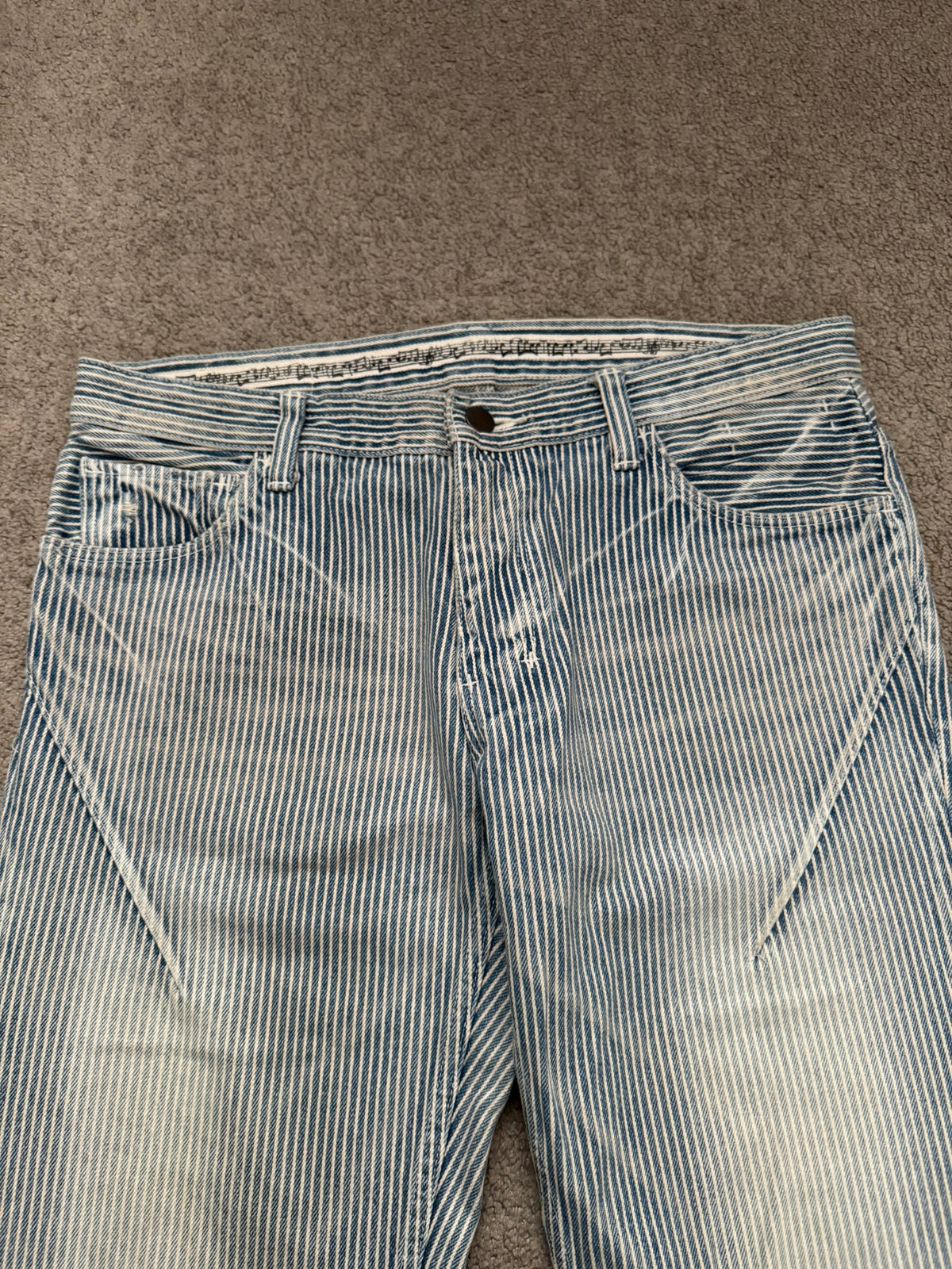 SS08 Number (N)ine Mudwash Hickory Striped Denim Jeans