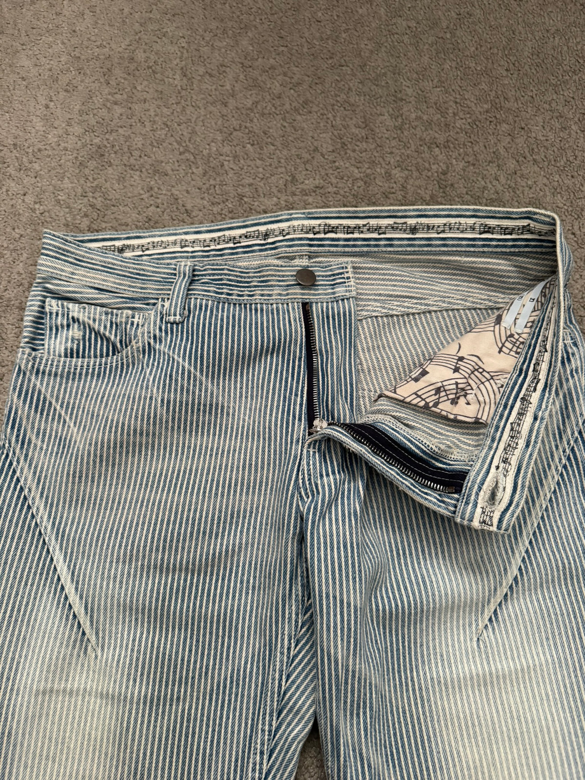 SS08 Number (N)ine Mudwash Hickory Striped Denim Jeans