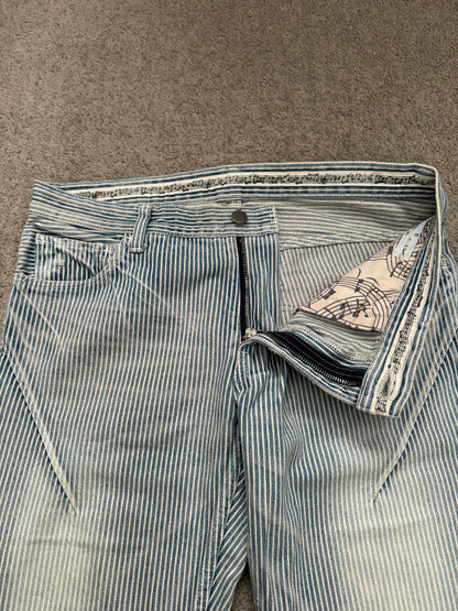 SS08 Number (N)ine Mudwash Hickory Striped Denim Jeans