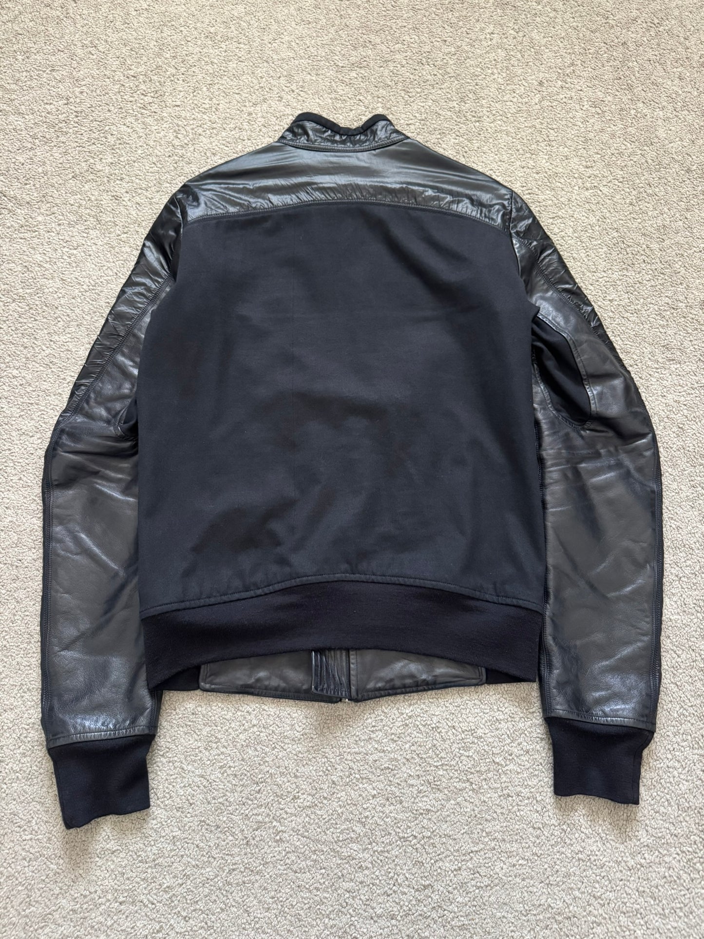 SS10 Rick Owens Mainline "Release" Hybrid Nylon Leather Jacket