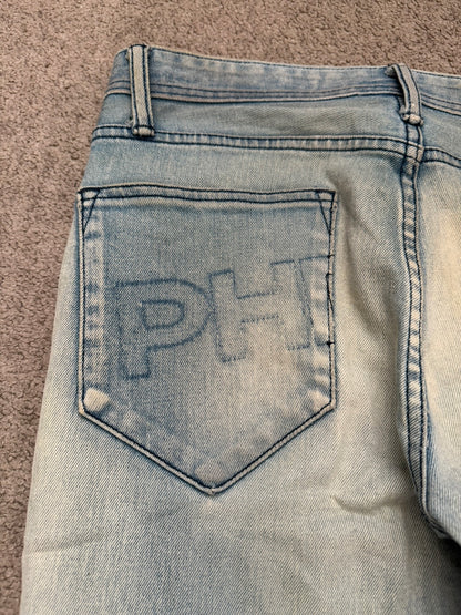 Phenomenon Distressed Crash Logo Pocket Denim Jeans