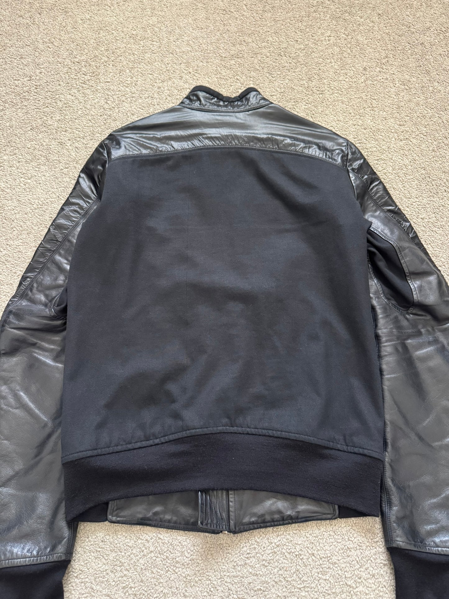 SS10 Rick Owens Mainline "Release" Hybrid Nylon Leather Jacket