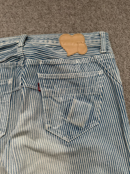 SS08 Number (N)ine Mudwash Hickory Striped Denim Jeans