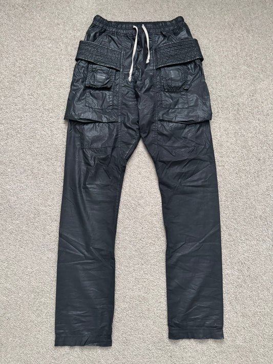 SS13 Rick Owens DRKSHDW Black Waxed Creatch Cargo Pants