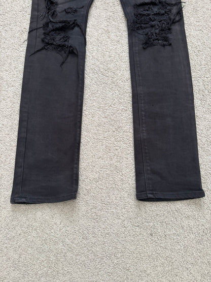 Phenomenon Distressed Crash Logo Pocket Denim Jeans