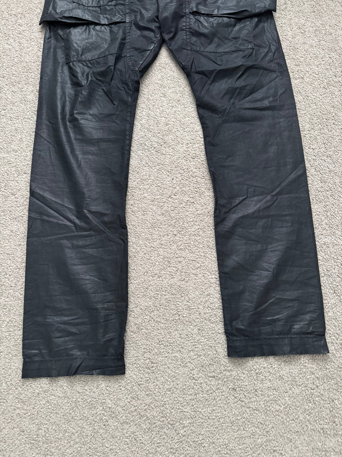 SS13 Rick Owens DRKSHDW Black Waxed Creatch Cargo Pants