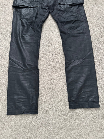 SS13 Rick Owens DRKSHDW Black Waxed Creatch Cargo Pants