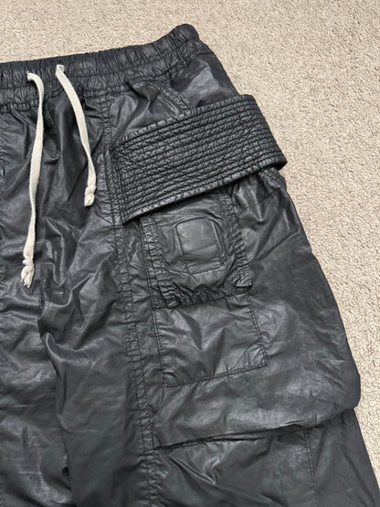 SS13 Rick Owens DRKSHDW Black Waxed Creatch Cargo Pants