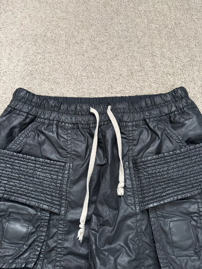 SS13 Rick Owens DRKSHDW Black Waxed Creatch Cargo Pants