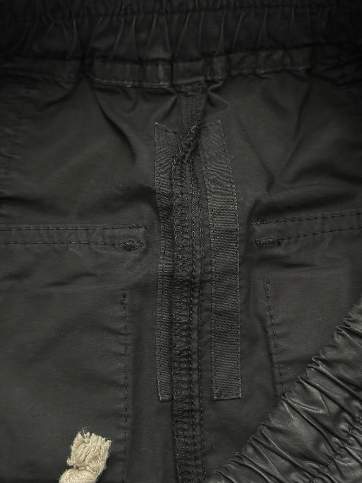 SS13 Rick Owens DRKSHDW Black Waxed Creatch Cargo Pants