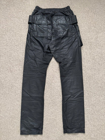 SS13 Rick Owens DRKSHDW Black Waxed Creatch Cargo Pants